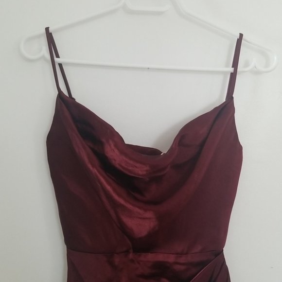 House of CB Reva Raisin Satin Balcony Corset Dress - Picture 16 of 16